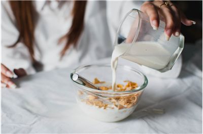 Picture Of Morning Cornflakes With Milk